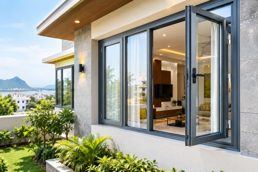 53 Series Casement Windows in Vijayawada – Modern Aluminium Casement Window for Homes