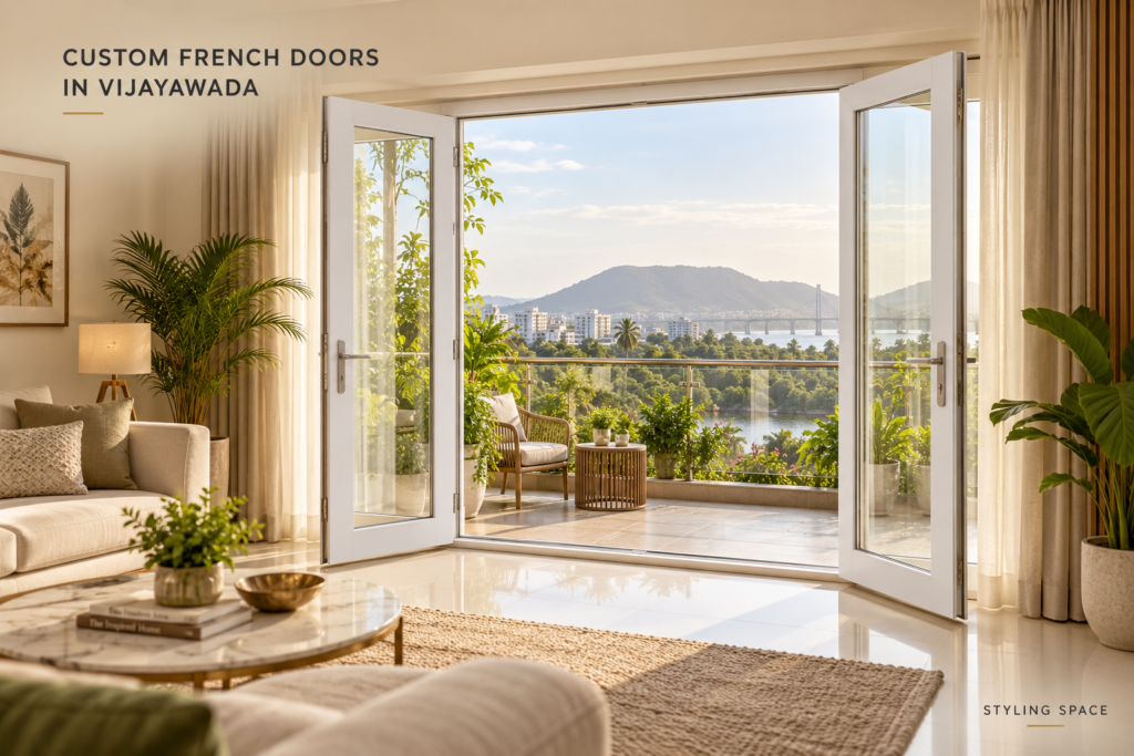 Custom uPVC French doors in Vijayawada by Styling Space