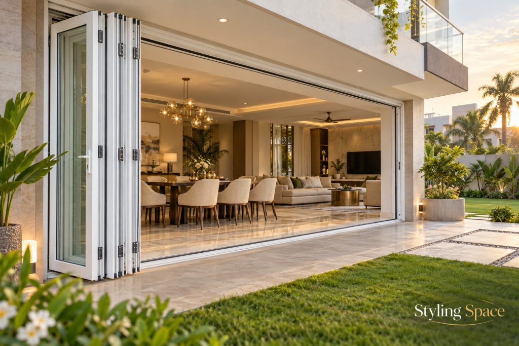 Premium uPVC fold and slide doors in Vijayawada by Styling Space