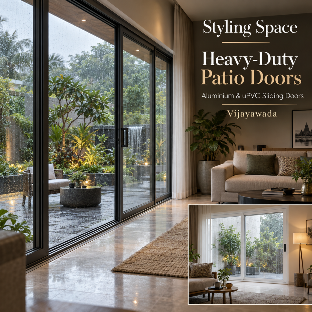 Styling Space heavy-duty aluminium sliding patio door and uPVC patio door options in Vijayawada